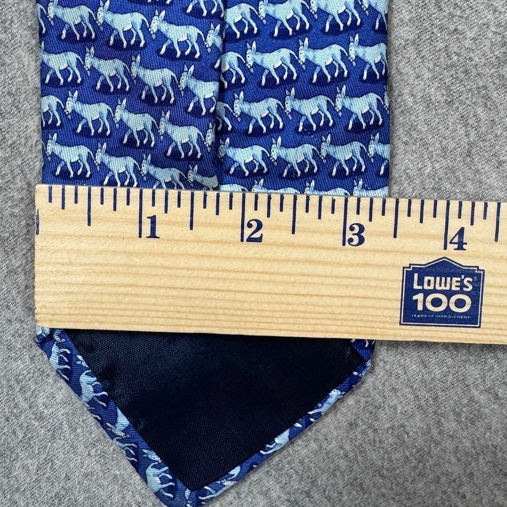 Vineyard Vines Mens Silk Tie Blue Democratic Donkey Political Animal Print USA - Picture 6 of 7